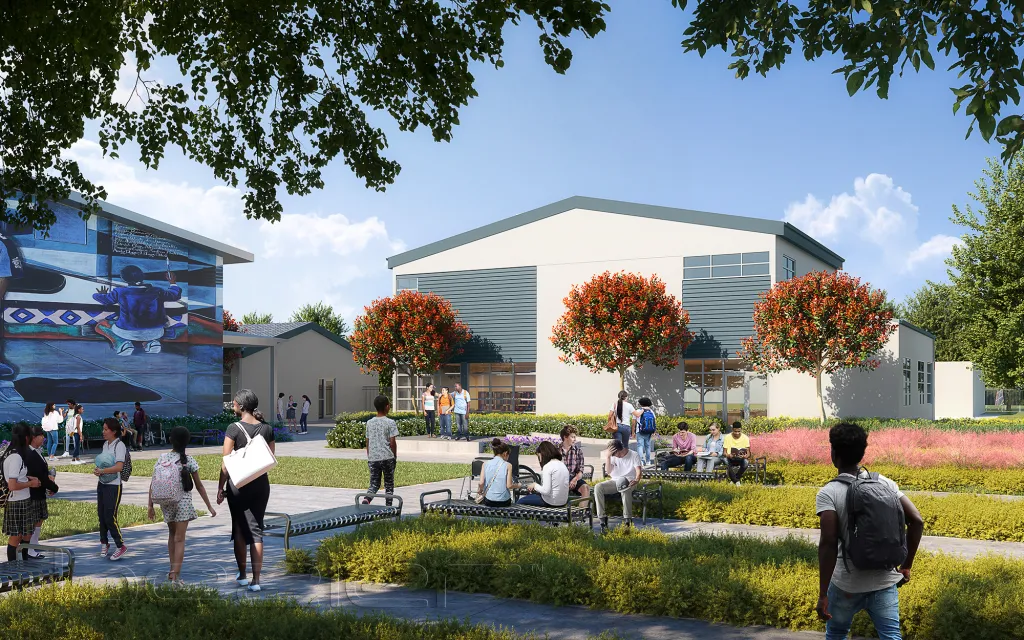 Cesar Chavez Ravenswood Middle School campus rendering
