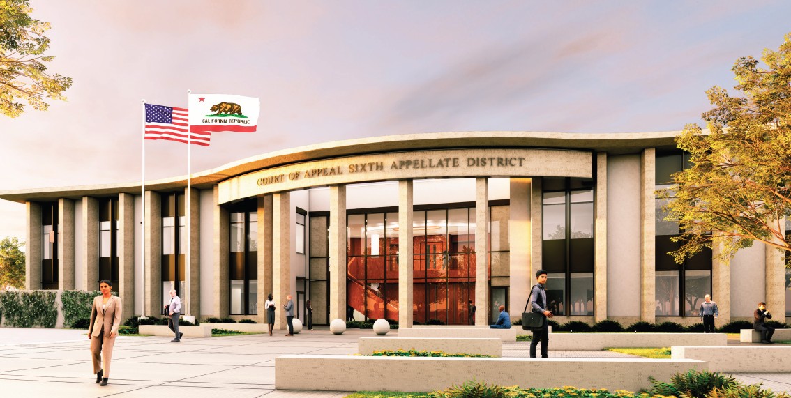 Rendering of the New Sixth Appellate District Courthouse in Sunnyvale